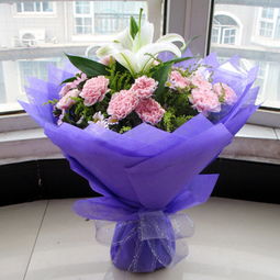 母亲节 鲜花粉康乃馨 百合混搭花束成都鲜花遂宁