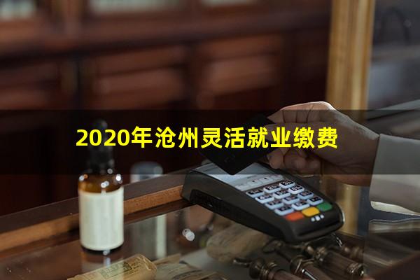 2020年沧州灵活就业缴费