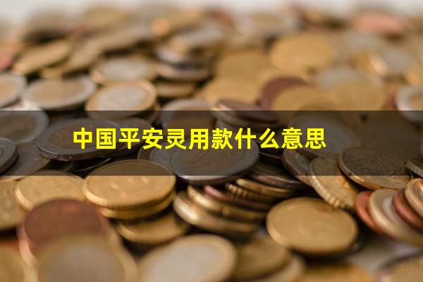 中国平安灵用款什么意思