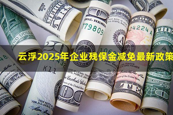 云浮2025年企业残保金减免最新政策