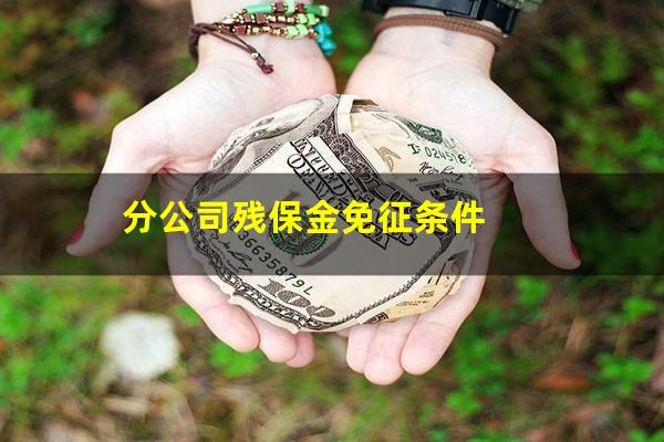 分公司残保金免征条件