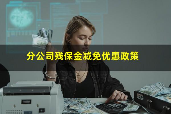 分公司残保金减免优惠政策