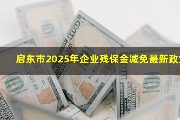 启东市2025年企业残保金减免最新政策