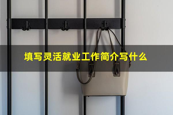 填写灵活就业工作简介写什么