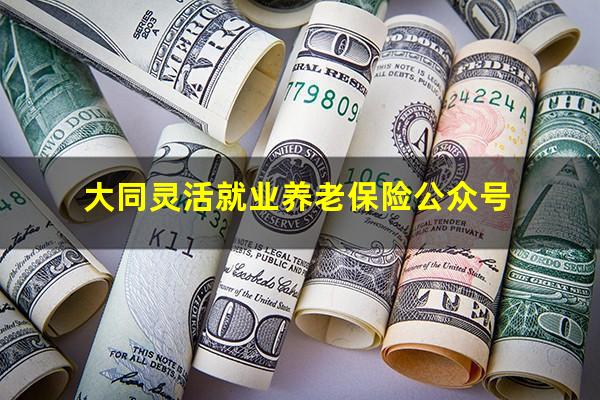 大同灵活就业养老保险公众号
