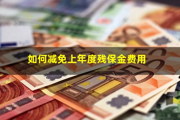 如何减免上年度残保金费用