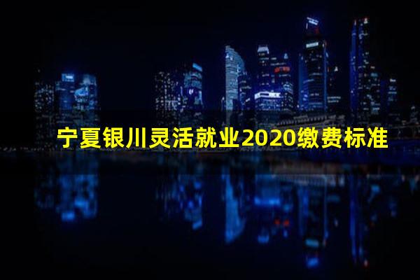 宁夏银川灵活就业2020缴费标准