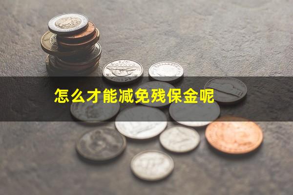 怎么才能减免残保金呢