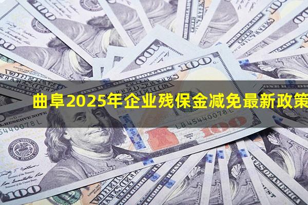 曲阜2025年企业残保金减免最新政策
