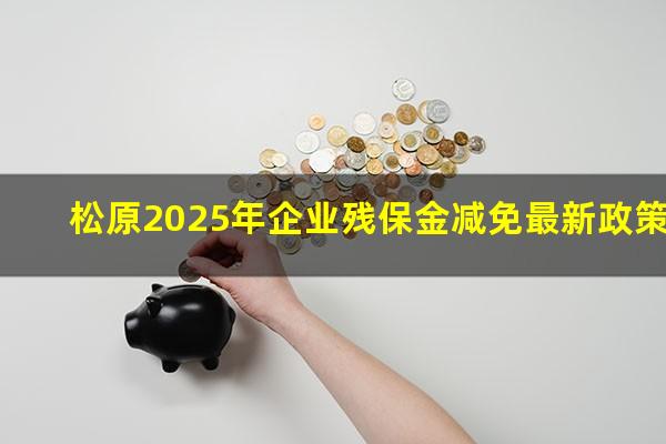 松原2025年企业残保金减免最新政策
