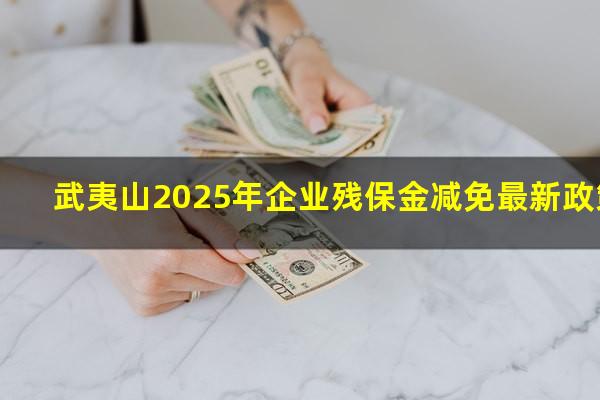 武夷山2025年企业残保金减免最新政策