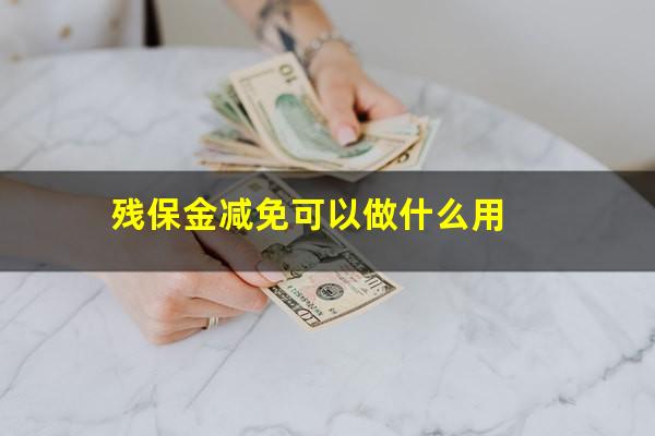 残保金减免可以做什么用