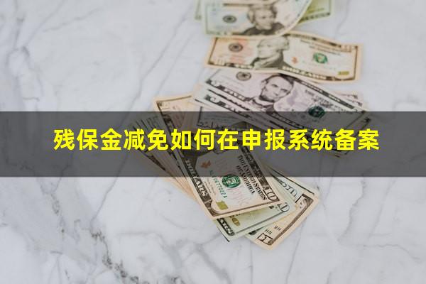 残保金减免如何在申报系统备案