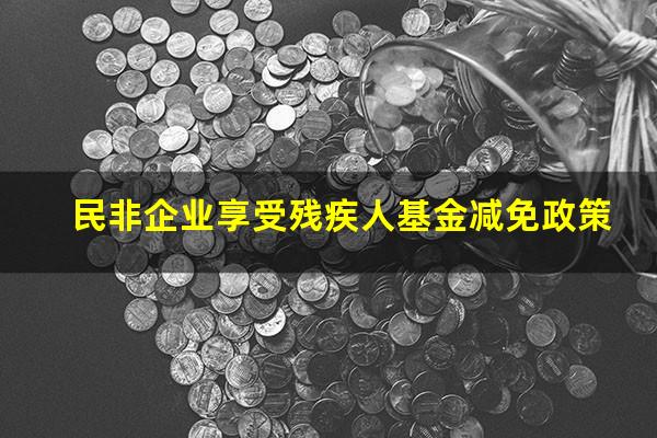 民非企业享受残疾人基金减免政策