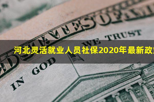 河北灵活就业人员社保2020年最新政策