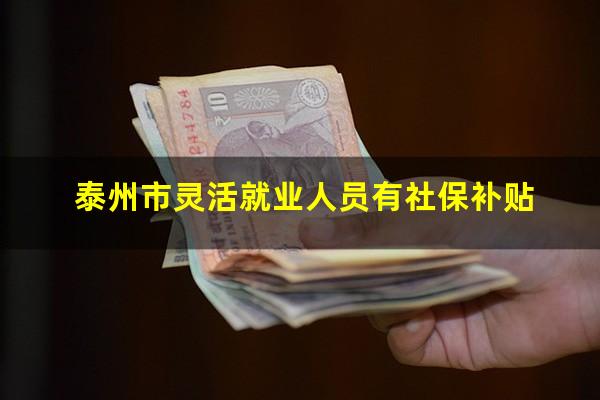 泰州市灵活就业人员有社保补贴