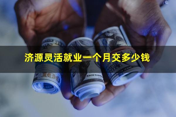 济源灵活就业一个月交多少钱