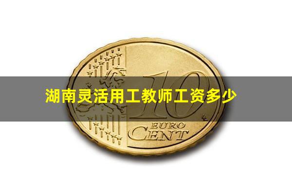 湖南灵活用工教师工资多少
