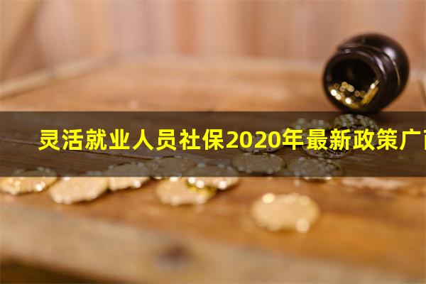 灵活就业人员社保2020年最新政策广西