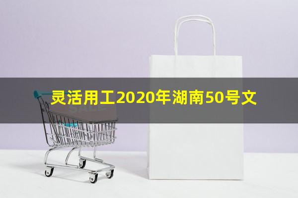 灵活用工2020年湖南50号文