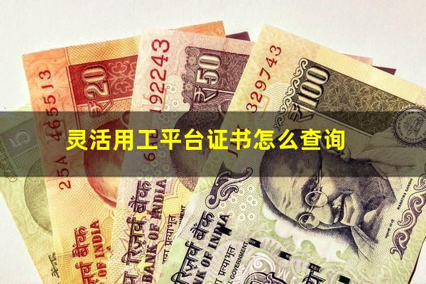 灵活用工平台证书怎么查询