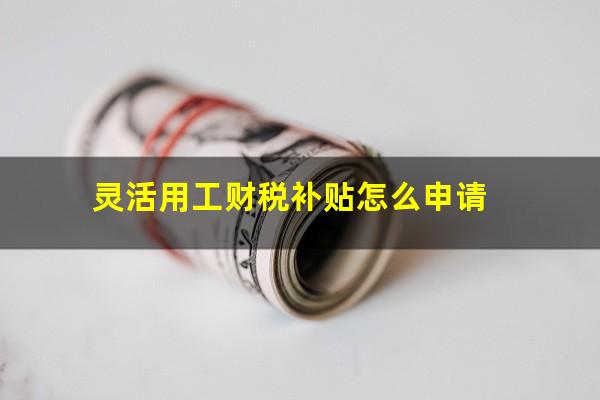 灵活用工财税补贴怎么申请