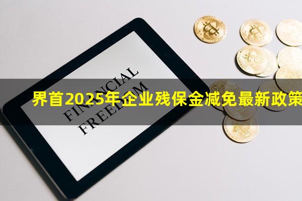 界首2025年企业残保金减免最新政策
