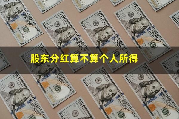 股东分红算不算个人所得
