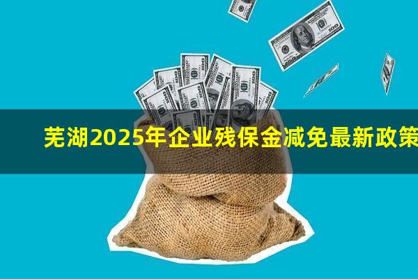 芜湖2025年企业残保金减免最新政策