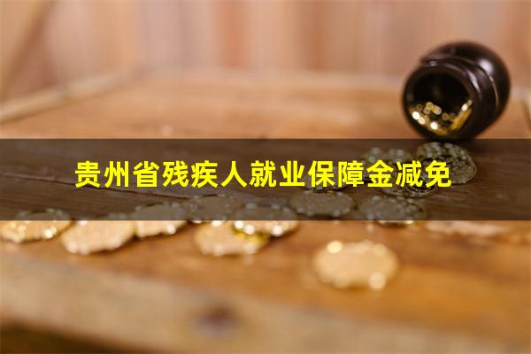 贵州省残疾人就业保障金减免