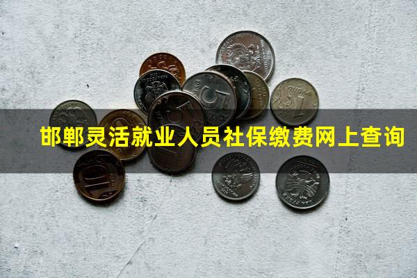 邯郸灵活就业人员社保缴费网上查询