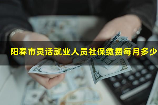 阳春市灵活就业人员社保缴费每月多少钱